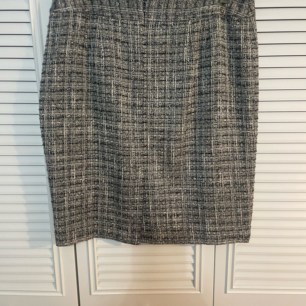 Classic Black and White Tweed Skirt